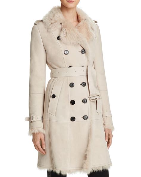 burberry toddingwall shearling trench coat|Burberry trench coat women.